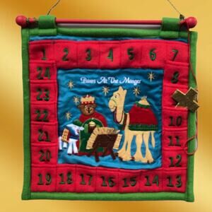 Christmas Holiday Paws At The Manger Animal Nativity Advent Calendar 13x13